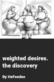 Book cover for Weighted desires.  the discovery, a weight gain story by HeFeedee