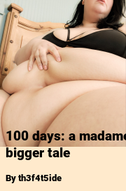 Book cover for 100 days: a madame bigger tale, a weight gain story by Th3f4t5ide