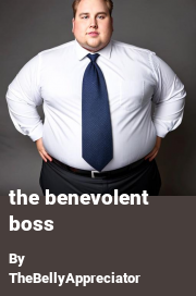 Book cover for The benevolent boss, a weight gain story by TheBellyAppreciator