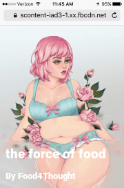 Book cover for The force of food, a weight gain story by Food4Thought