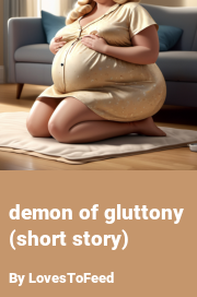 Book cover for Demon of gluttony (short story), a weight gain story by LovesToFeed