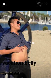 Book cover for Vacation belly, a weight gain story by Natatat
