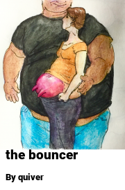 Book cover for The bouncer, a weight gain story by Quiver
