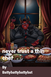 Book cover for Never trust a thin chef, a weight gain story by Battybattybattybat