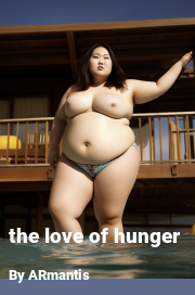 Book cover for The love of hunger, a weight gain story by ARmantis