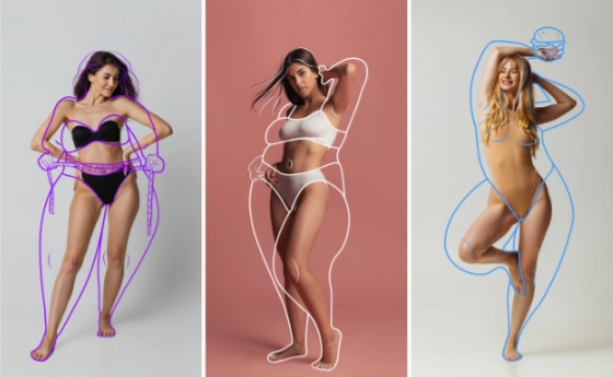 Thin women who want to gain weight, showing the outline of the figure the wish to have as a SSBBW
