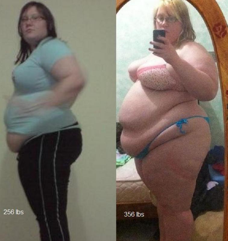 Weight gain progression photos.