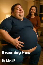 Book cover for Becoming Hers, a weight gain story by MottiF