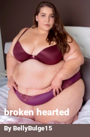Book cover for Broken hearted, a weight gain story by Rhn158