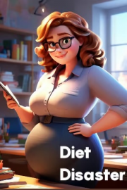 Book cover for Diet Disaster, a weight gain story by Heyson1313