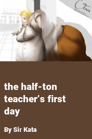 Book cover for The half-ton teacher’s first day, a weight gain story by Sir Kata