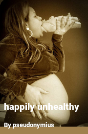 Book cover for Happily unhealthy, a weight gain story by Pseudonymius