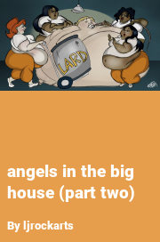 Book cover for Angels in the big house (part two), a weight gain story by Ljrockarts