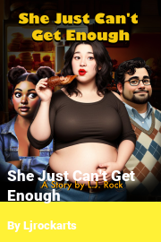 Book cover for She Just Can't Get Enough, a weight gain story by Ljrockarts