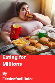 Book cover for Eating for Millions, a weight gain story by Feedeefacilitator