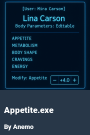 Book cover for Appetite.exe, a weight gain story by Anemo