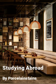 Book cover for Studying Abroad, a weight gain story by Porcelainstains