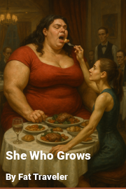 Book cover for She Who Grows, a weight gain story by Fat Traveler