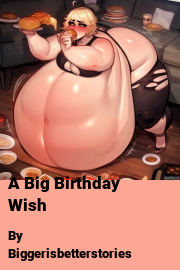Book cover for A Big Birthday Wish, a weight gain story by Biggerisbetterstories